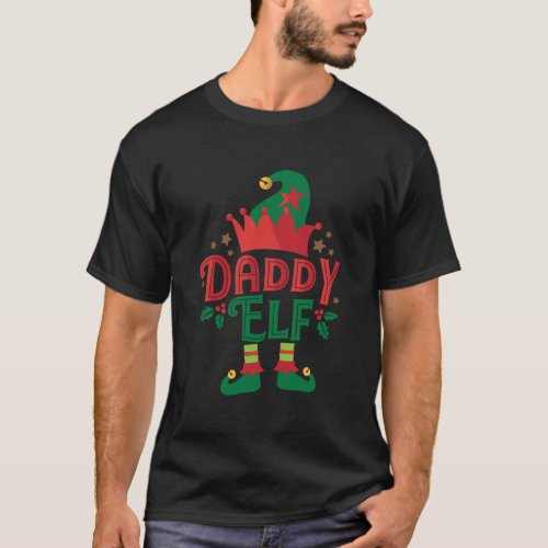 Family Matching Group Christmas Gift Daddy Elf T_Shirt