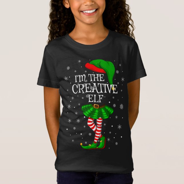 Family Matching I'm The Creative Elf Christmas T-Shirt (Front)
