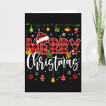 Family Matching Pajamas Merry Christmas 2025 Plaid Card