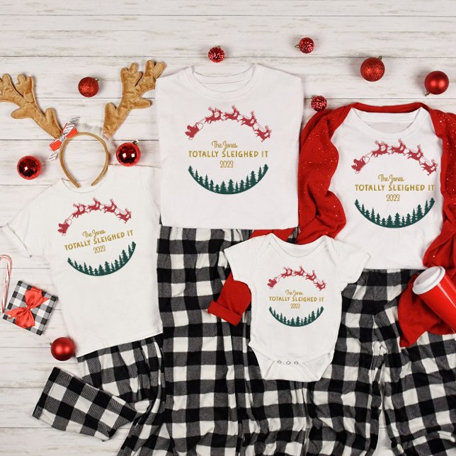 Family Matching Personalized Name/Year Sleighed It Baby Bodysuit (Creator Uploaded)