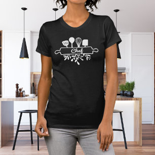 Family Matching Rolling Pin Greenery Mommy Chef T-Shirt