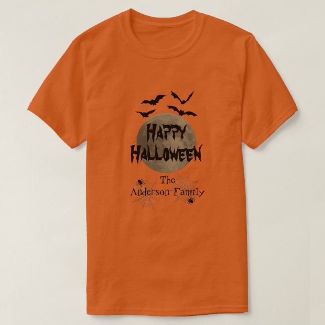 Family Matching Spooky Modern Happy Halloween Men T-Shirt (Design Front)