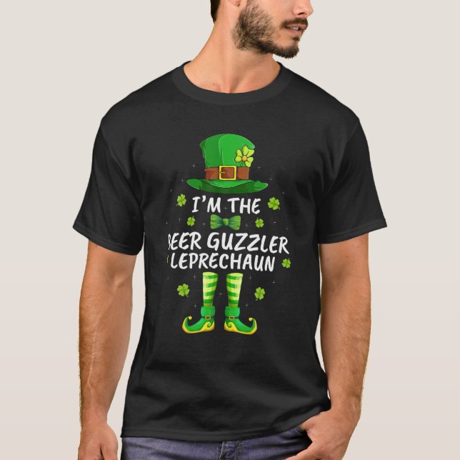 Family Matching The Beer Guzzler Leprechaun St Pat T-Shirt (Front)