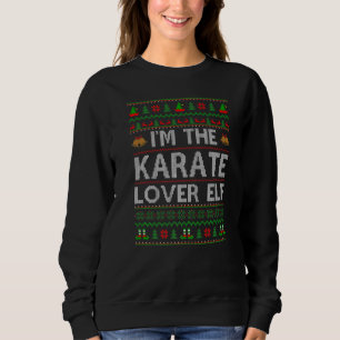 Family Matching Ugly I'm The Karate Elf Christmas Sweatshirt