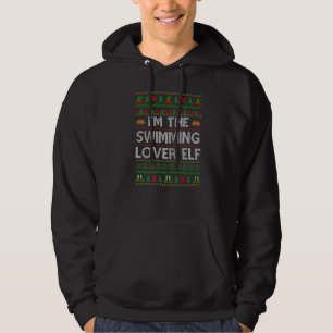 Family Matching Ugly I'm The Swimming Elf Christma Hoodie