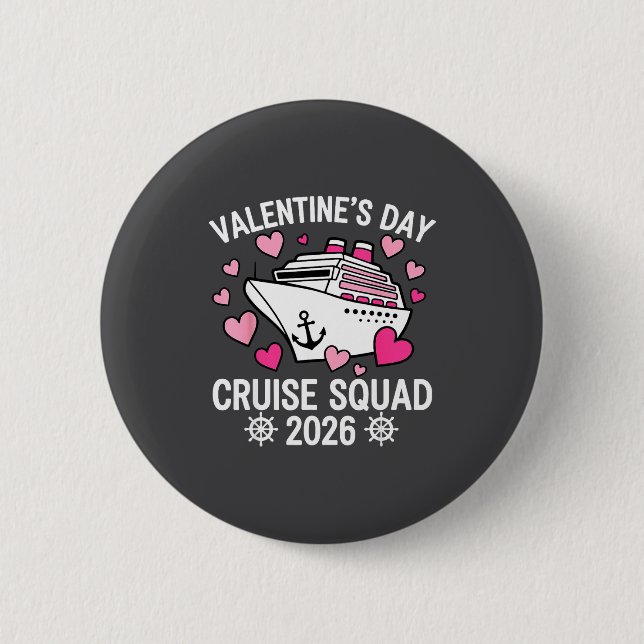Family Matching Valentines Day Cruise 2026 Husband Button (Front)