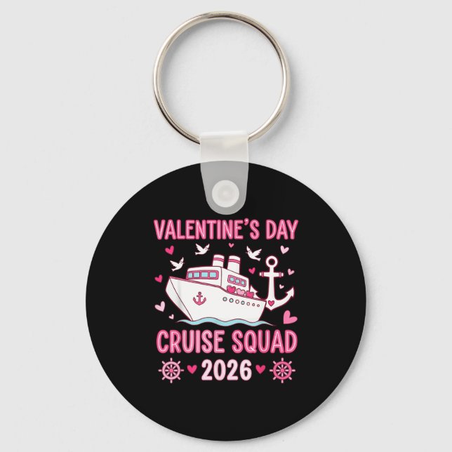 Family Matching Valentines Day Family Cruise Squad Keychain (Front)