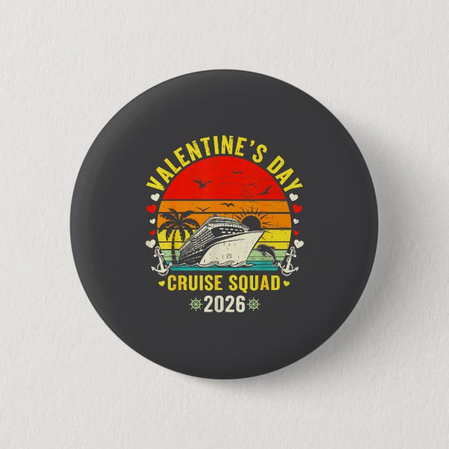 Family Matching Valentines Day For Couples Cruise  Button (Front)