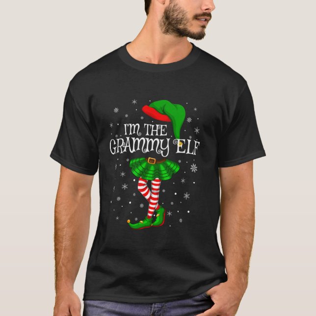 Family Matching Women Girls I m The Grammy Elf Chr T-Shirt (Front)