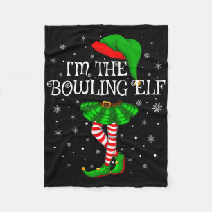 Family Matching Women Girls I'm The Bowling Elf Ch Fleece Blanket