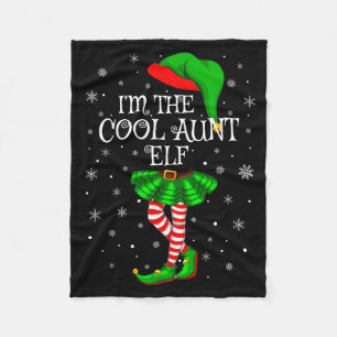 Family Matching Women Girls I'm The Cool Aunt Elf Fleece Blanket