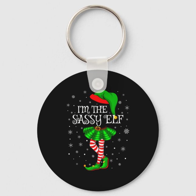 Family Matching Women Girls I'm The Sy Elf Christm Keychain (Front)