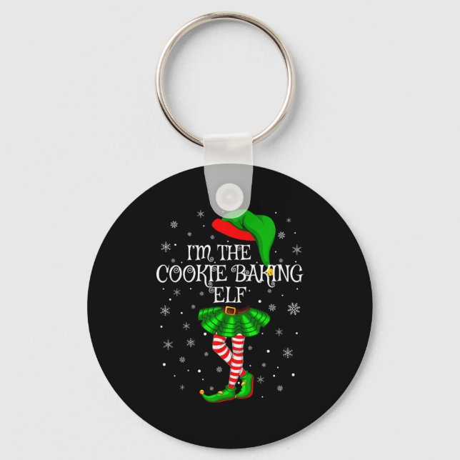 Family Matching Women Girls The Cookie Baking Elf  Keychain (Front)