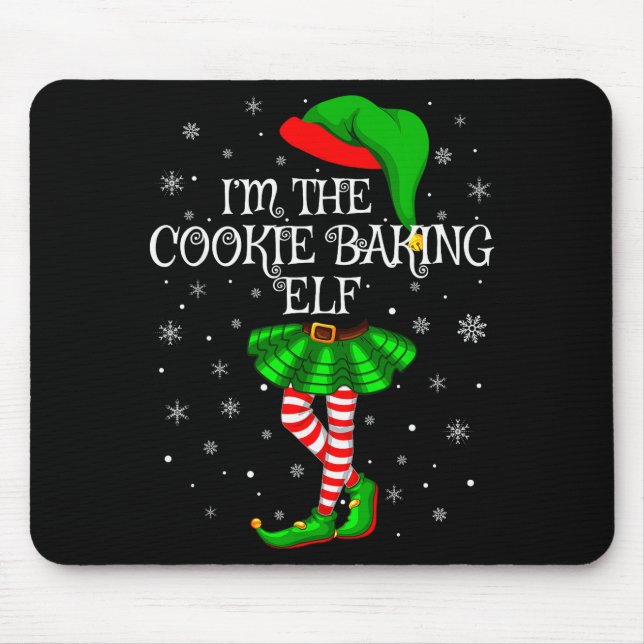 Family Matching Women Girls The Cookie Baking Elf  Mouse Pad (Front)