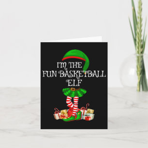 Family Matching Women Girls The Fun Basketball Elf Card