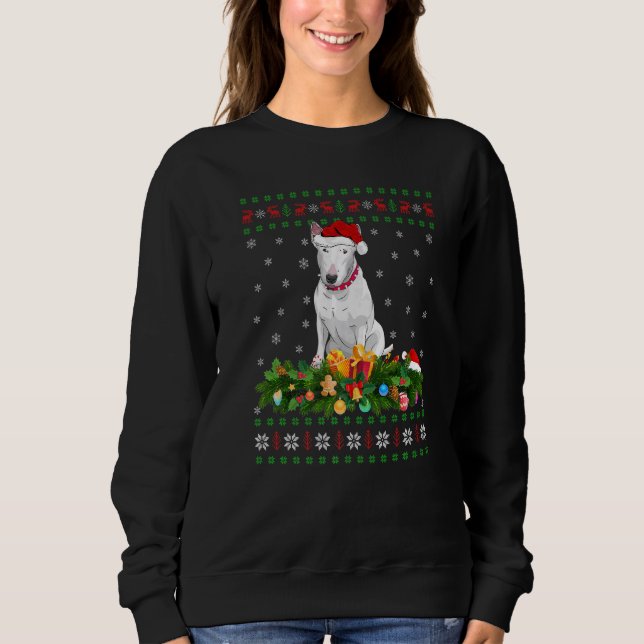 Family Matching Xmas Lighting Ugly Rat Terrier Dog Sweatshirt (Front)