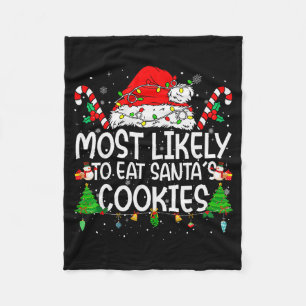 Family Matching Xmas Most Likely To Eat Santa's Co Fleece Blanket