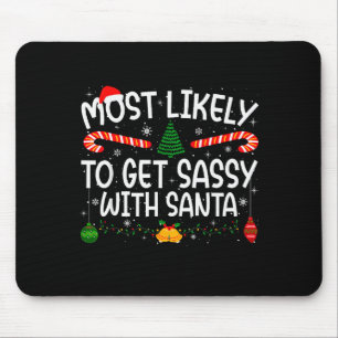 Family Matching Xmas Most Likely To Nap On Christm Mouse Pad