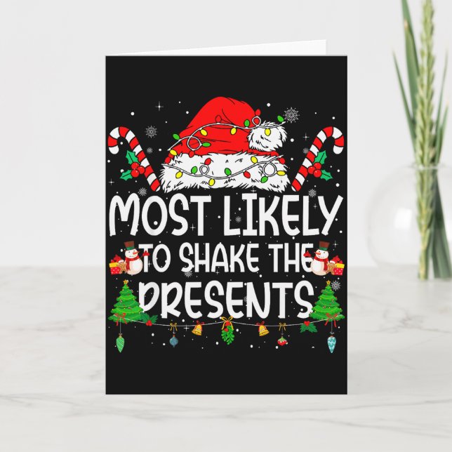 Family Matching Xmas Most Likely To Shake The  Card (Front)