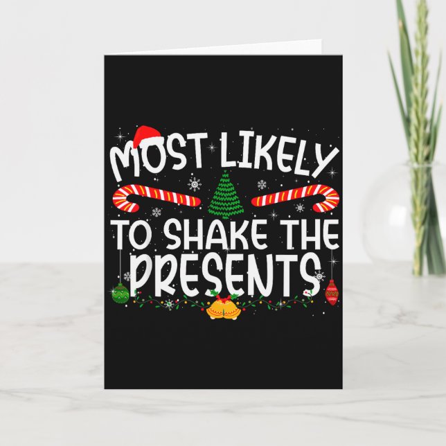 Family Matching Xmas Most Likely To Shake The  Card (Front)