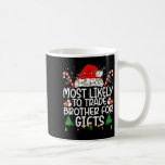 Family Matching Xmas Most Likely To Trade Brother  Coffee Mug<br><div class="desc">Family Matching Xmas Most Likely To Trade Brother</div>