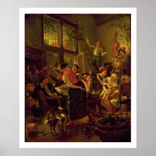 Family Meal (oil on canvas) Poster