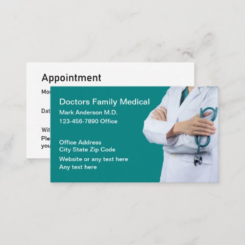 Family Medical Doctor Office Appointment Business Card