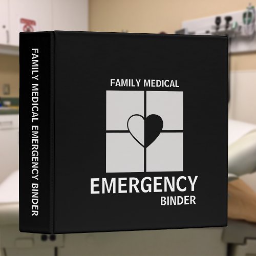 Family Medical Emergency 3 Ring Binder