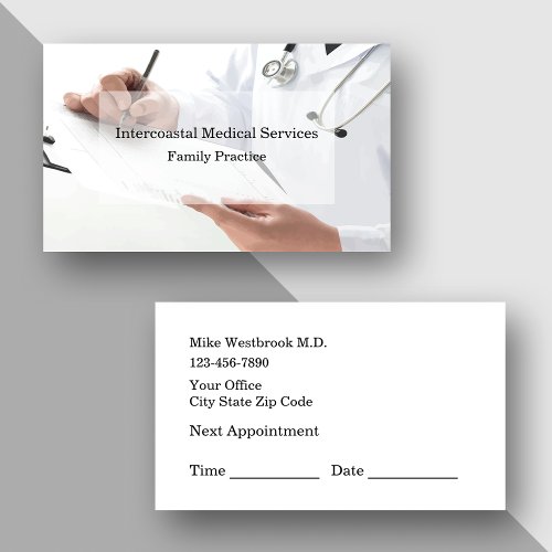 Family Medical Practice Appointment Business Card