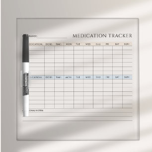 Family Medication Tracker  Dry Erase Board