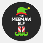 Family Meemaw Elf Christmas Matching Pajama Funny  Classic Round Sticker