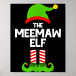 Family Meemaw Elf Christmas Matching Pajama Funny  Poster