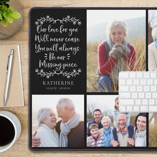 Family Memorial Missing Piece Photo Collage Desk Mat