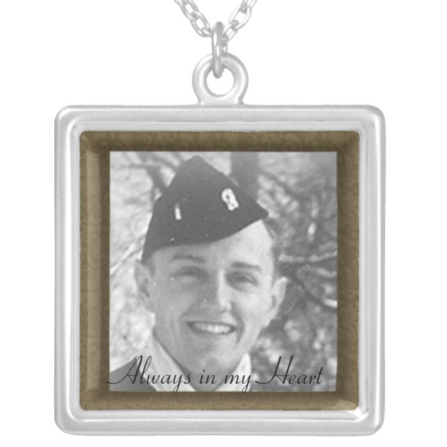 Family Memorial Photo Framed Necklace (Front)