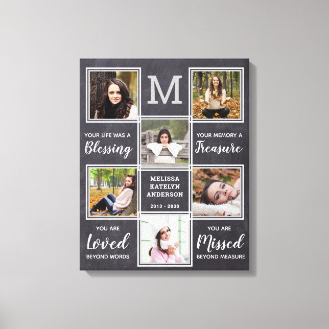 Family Memorials Keepsake Photo Collage Canvas Print (Front)
