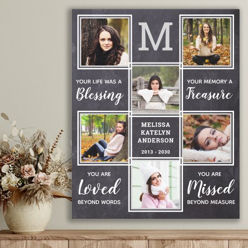 Family Memorials Keepsake Photo Collage Canvas Print