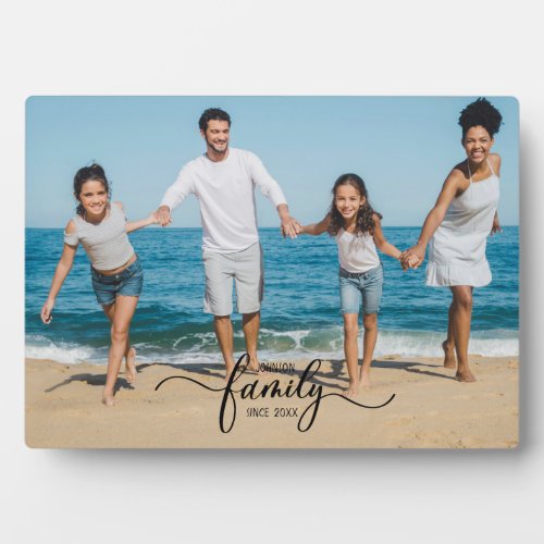 Family memories 1 photo horizontal elegant plaque