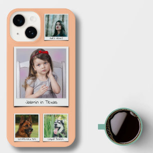 Family Memories 4 photo Collage Peach Fuzz iPhone 14 Case