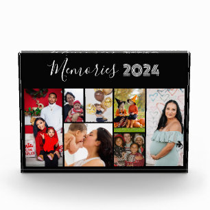 Family Memories 5 photo collage black Photo Blocks