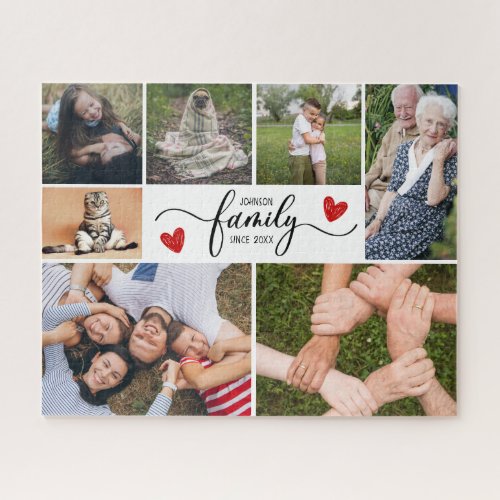 Family memories 7 photos collage handwritten text  jigsaw puzzle