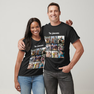 Family Memories 9 Photo Grid Personalized Collage T-Shirt