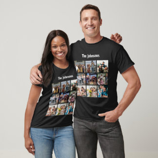 Family Memories 9 Photo Grid Personalized Collage T-Shirt