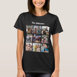 Family Memories 9 Photo Grid Personalized Collage T-Shirt