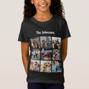 Family Memories 9 Photo Grid Personalized Collage T-Shirt