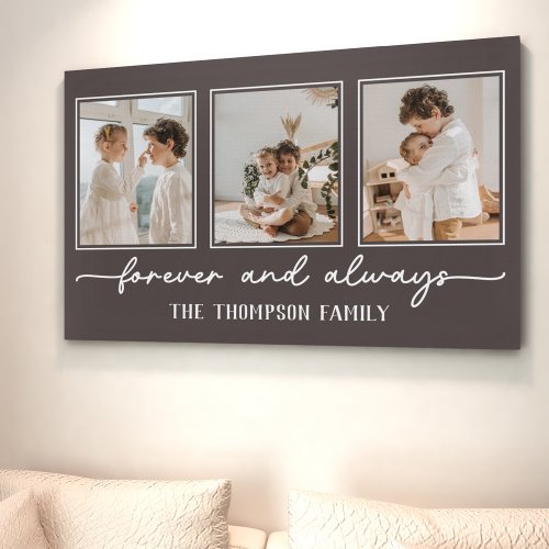 Family Memories Brown Customized Photo Collage Canvas Print