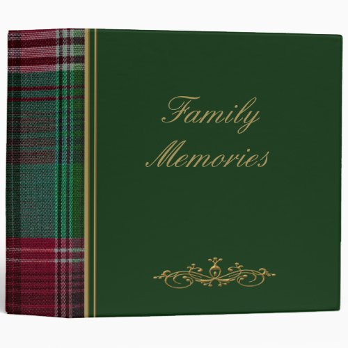 Family Memories Green Plaid 2 Photo Album Binder