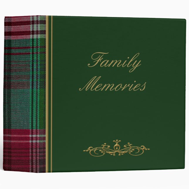 Family Memories Green Plaid 2" Photo Album Binder (Front/Spine)