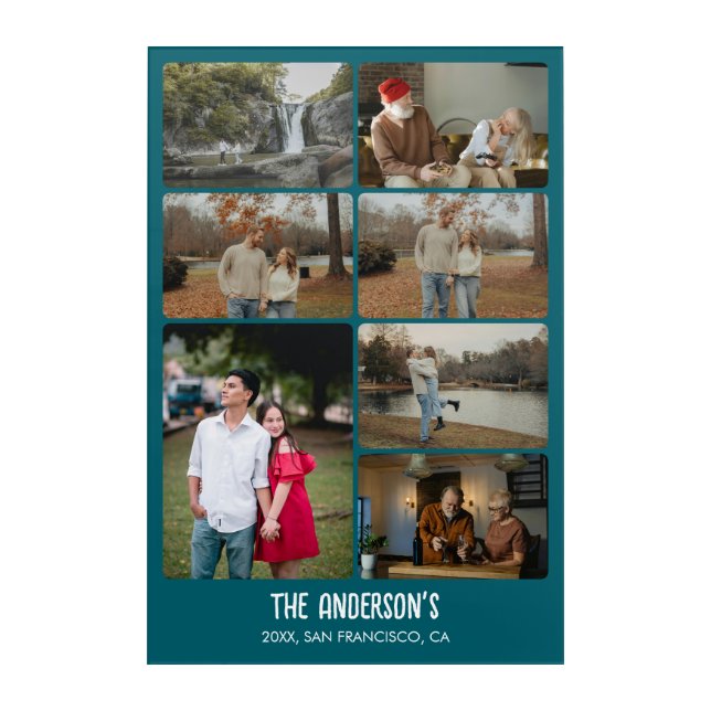 Family Memories Modern Photo Collage Acrylic Print (Front)