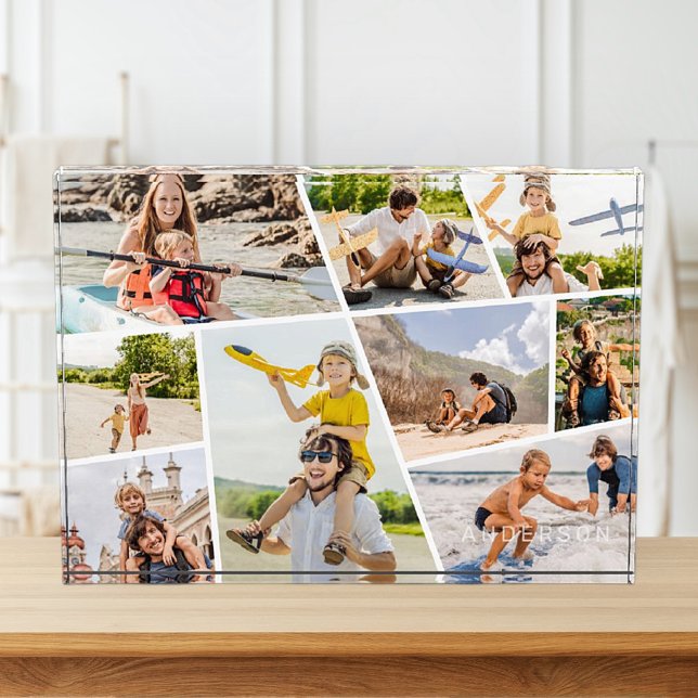 Family Memories Modern Simple 9 Images Collage Photo Block (Creator Uploaded)