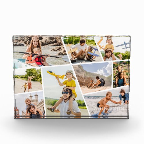 Family Memories Modern Simple 9 Images Collage Photo Block